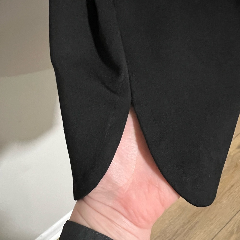 Ming Wang Black Flat Front Tulip Hem Pants Size XL Minimalist Capsule Classic - Picture 4 of 8